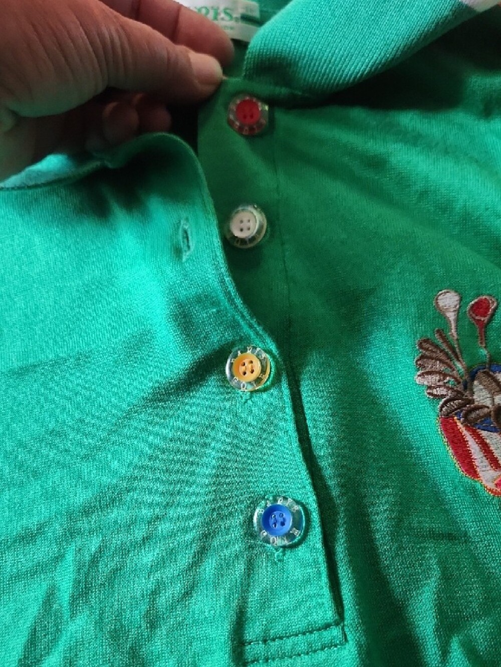 Vintage Paris Polo Shirt with Multicolor Trim - Picture 9 of 9